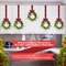 6 Pcs Christmas Kitchen Cabinet Wreaths Decorative Boxwood Wreaths with Ribbon Artificial Greenery Wreath Small Farmhouse Wreaths for Kitchen, 21.3 x 8.7 Inch (Dual Red Black Plaid with Linen)